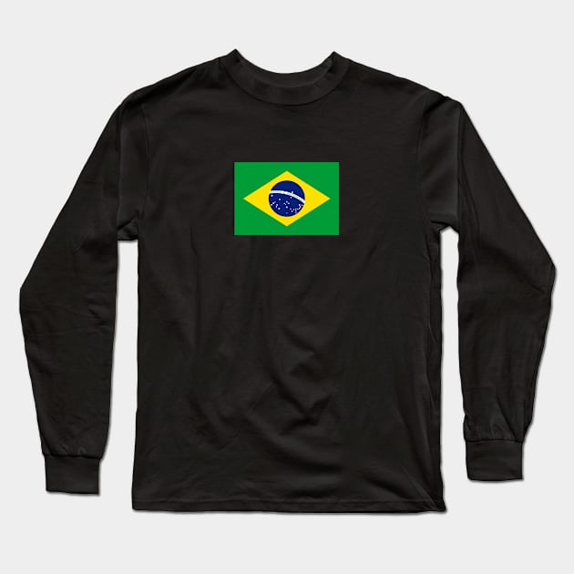 Brazil Flag Long Sleeve T-Shirt by SevenMouse